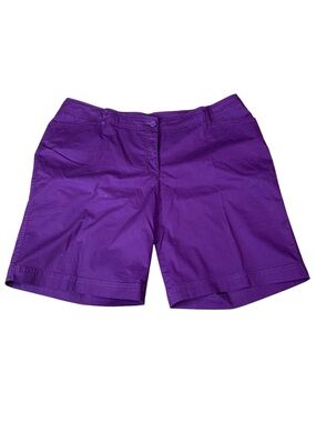 Carroll Reed Purple Cotton Stretch Bermudas - Women's Size 18